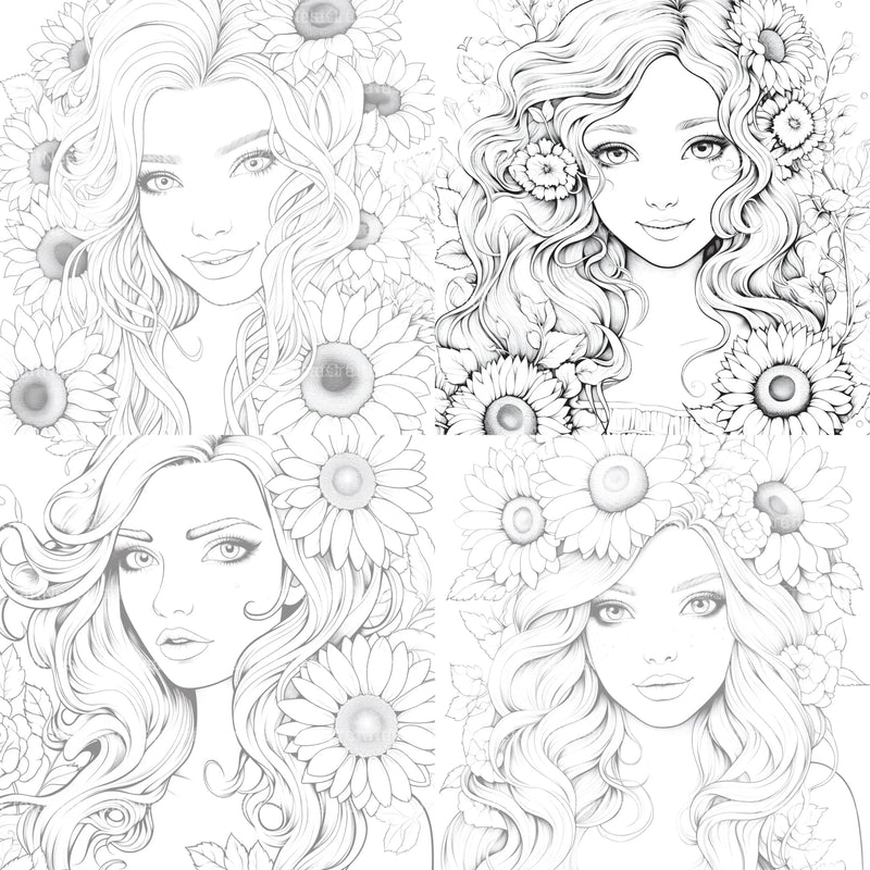 Venetian Carnival Woman Coloring Book - CraftNest - Digital Crafting and Art