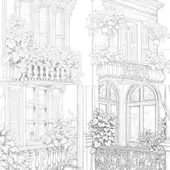Mediterranean Windows Coloring Book - CraftNest - Digital Crafting and Art