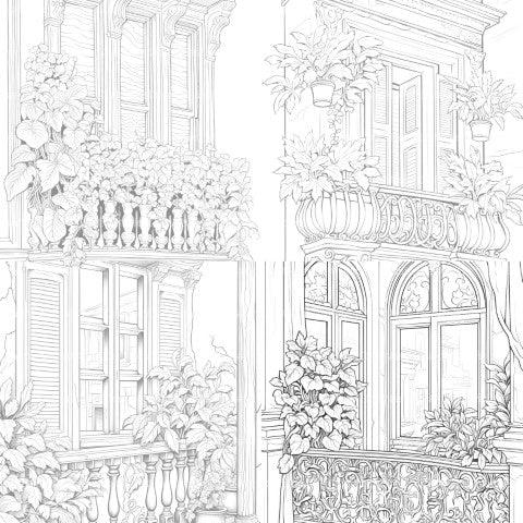 Mediterranean Windows Coloring Book - CraftNest - Digital Crafting and Art