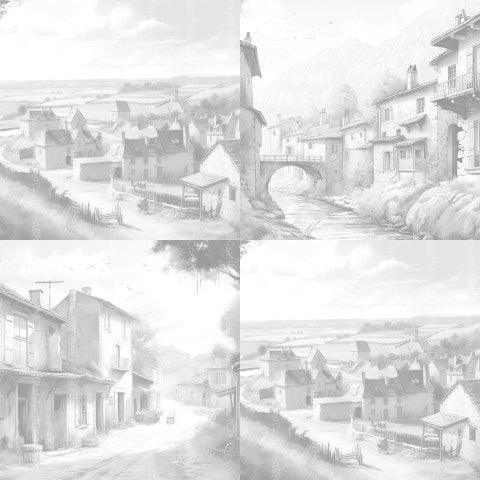 French Village Coloring Book - CraftNest - Digital Crafting and Art