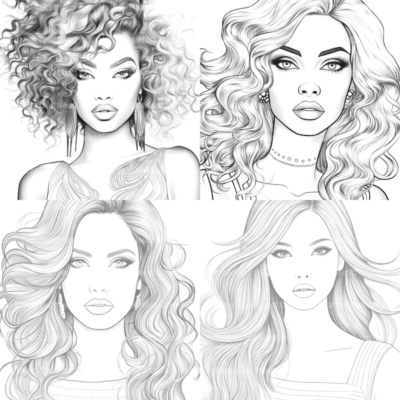 Beautiful Women Coloring Book - CraftNest - Digital Crafting and Art