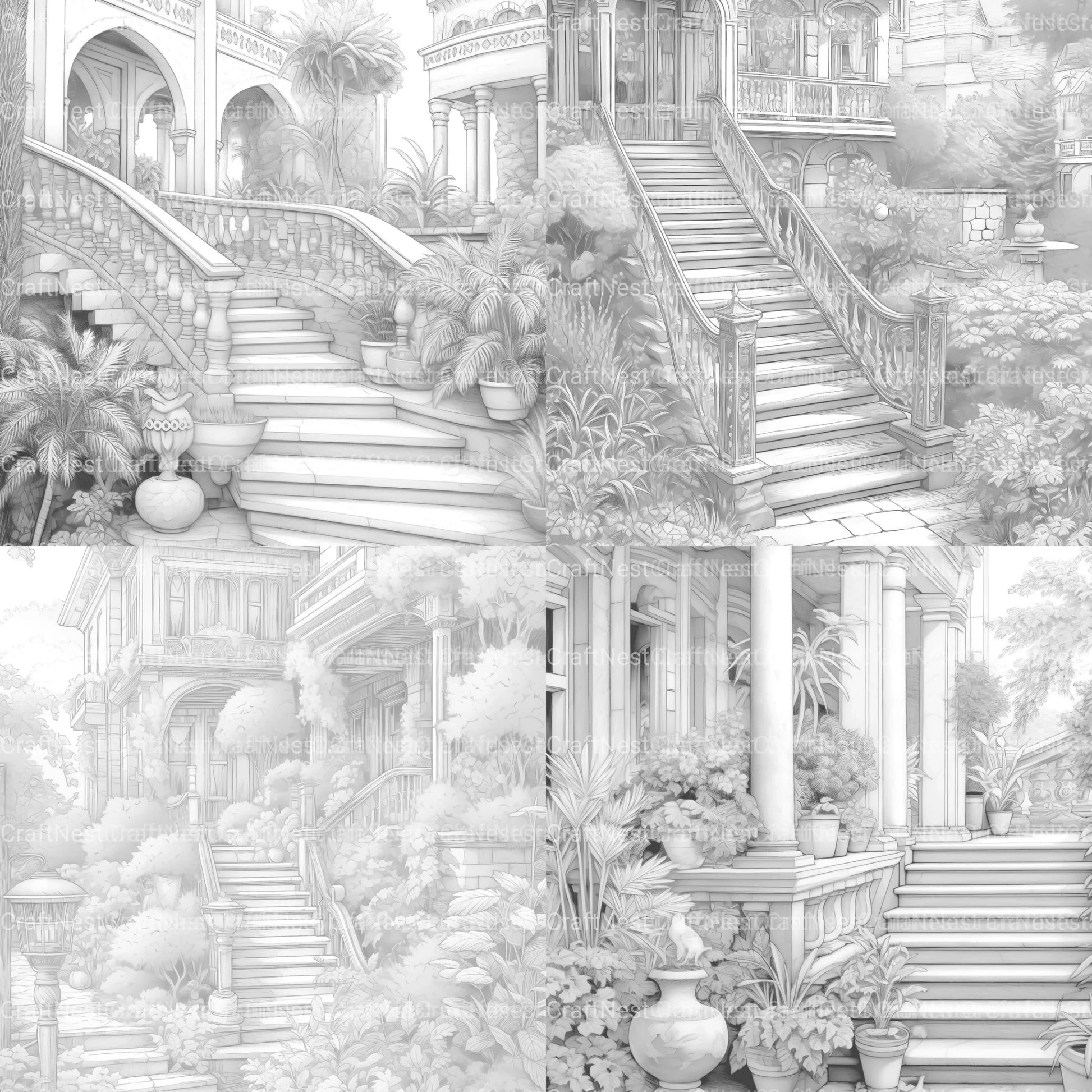 Garden Terrace Coloring Book - CraftNest - Digital Crafting and Art