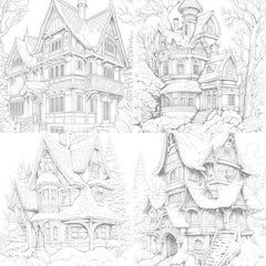 Winter Houses Coloring Book - CraftNest - Digital Crafting and Art