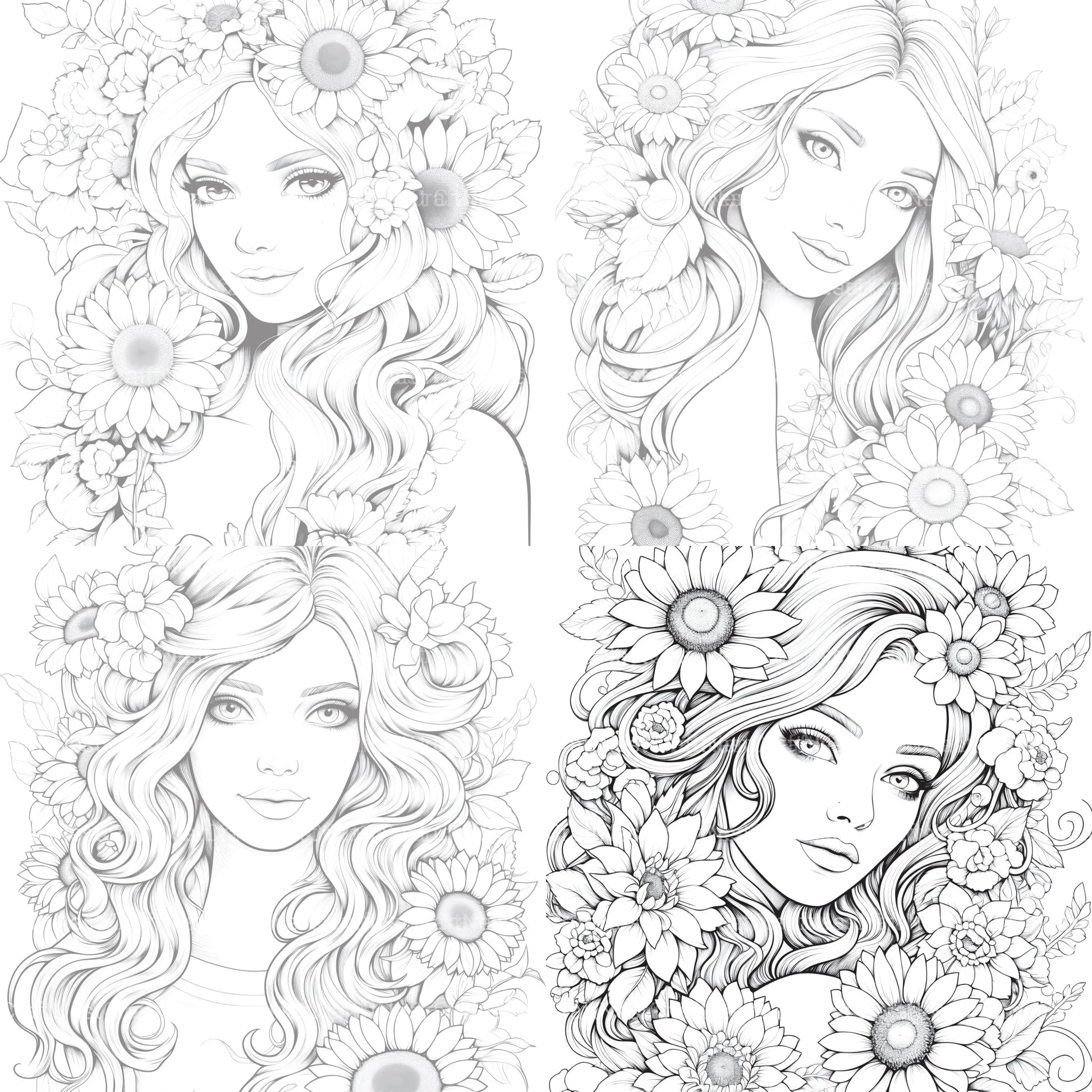 Venetian Carnival Woman Coloring Book - CraftNest - Digital Crafting and Art