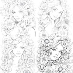 Venetian Carnival Woman Coloring Book - CraftNest - Digital Crafting and Art