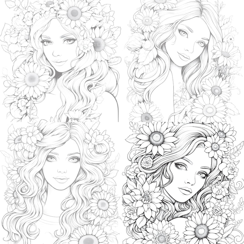 Venetian Carnival Woman Coloring Book - CraftNest - Digital Crafting and Art