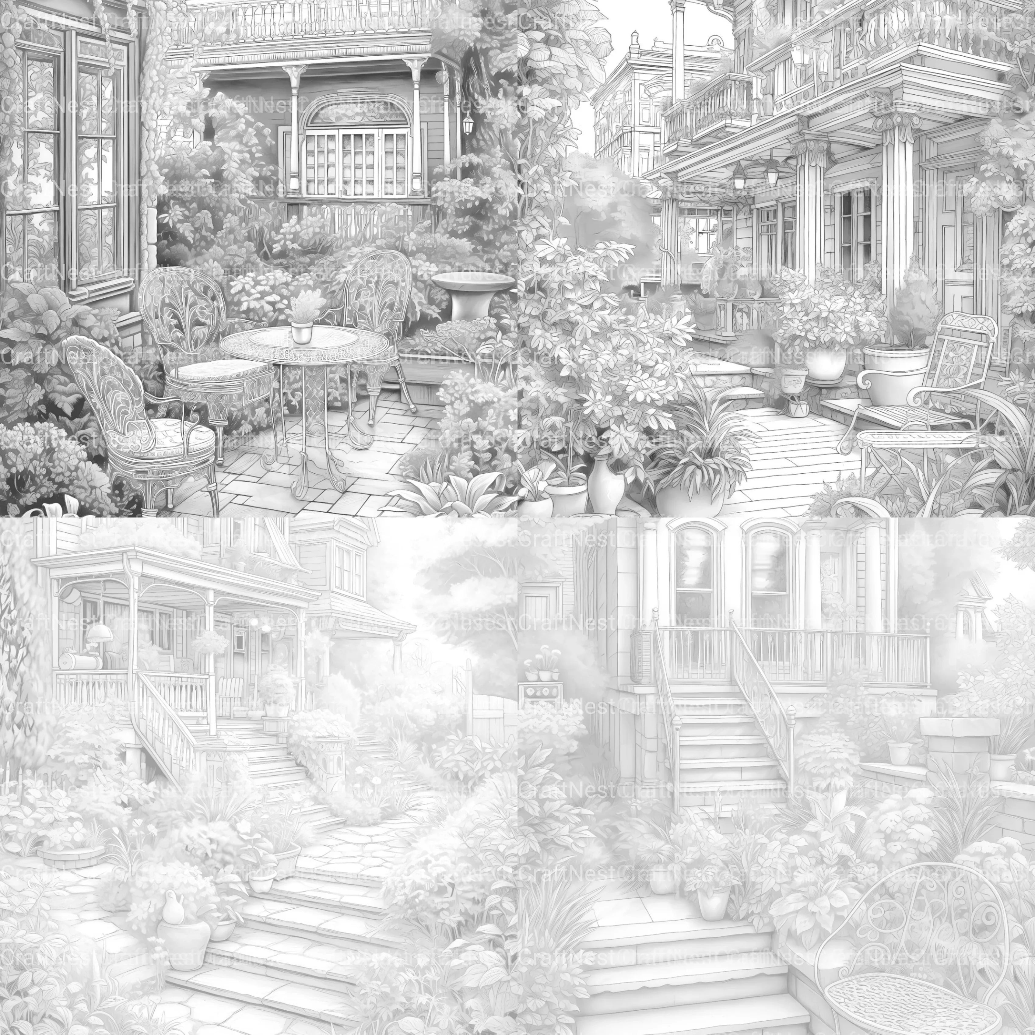 Garden Terrace Coloring Book - CraftNest - Digital Crafting and Art