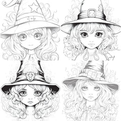 Cute Witch Coloring Book - CraftNest - Digital Crafting and Art