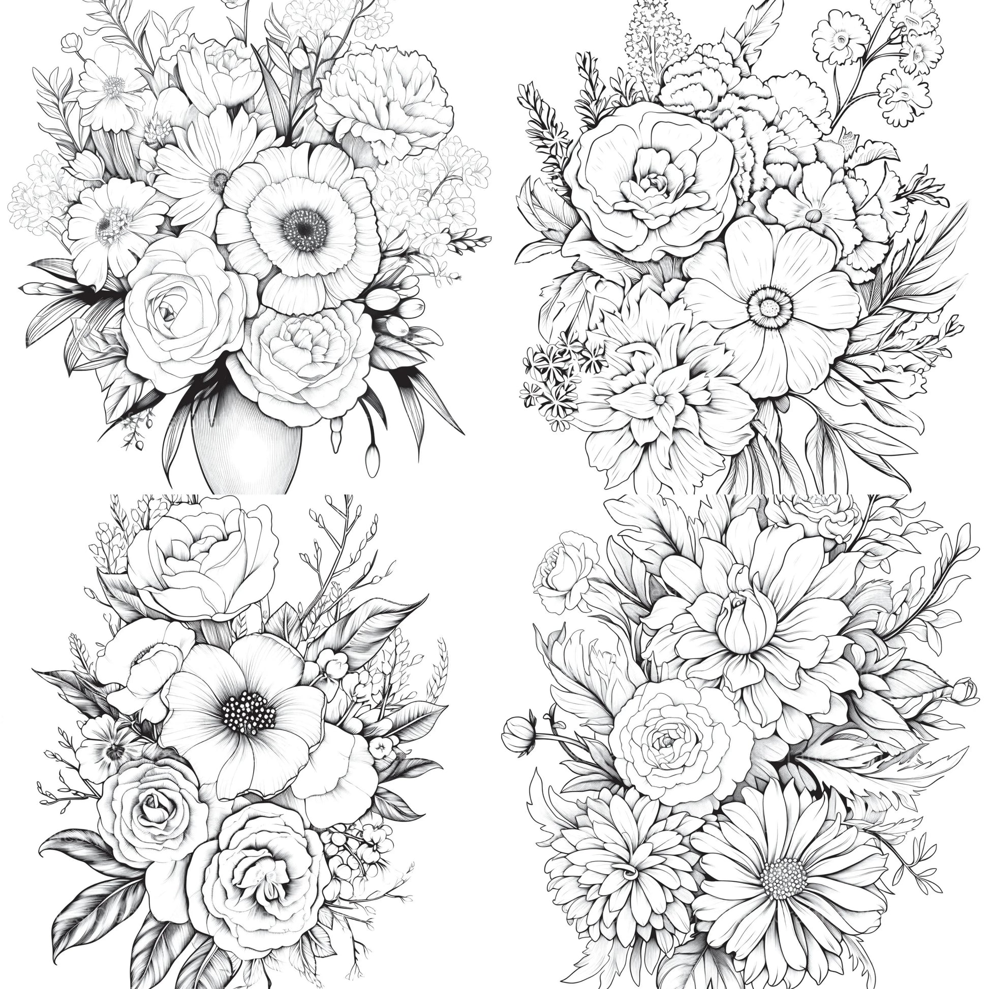 Flower Coloring Book 2 - CraftNest - Digital Crafting and Art