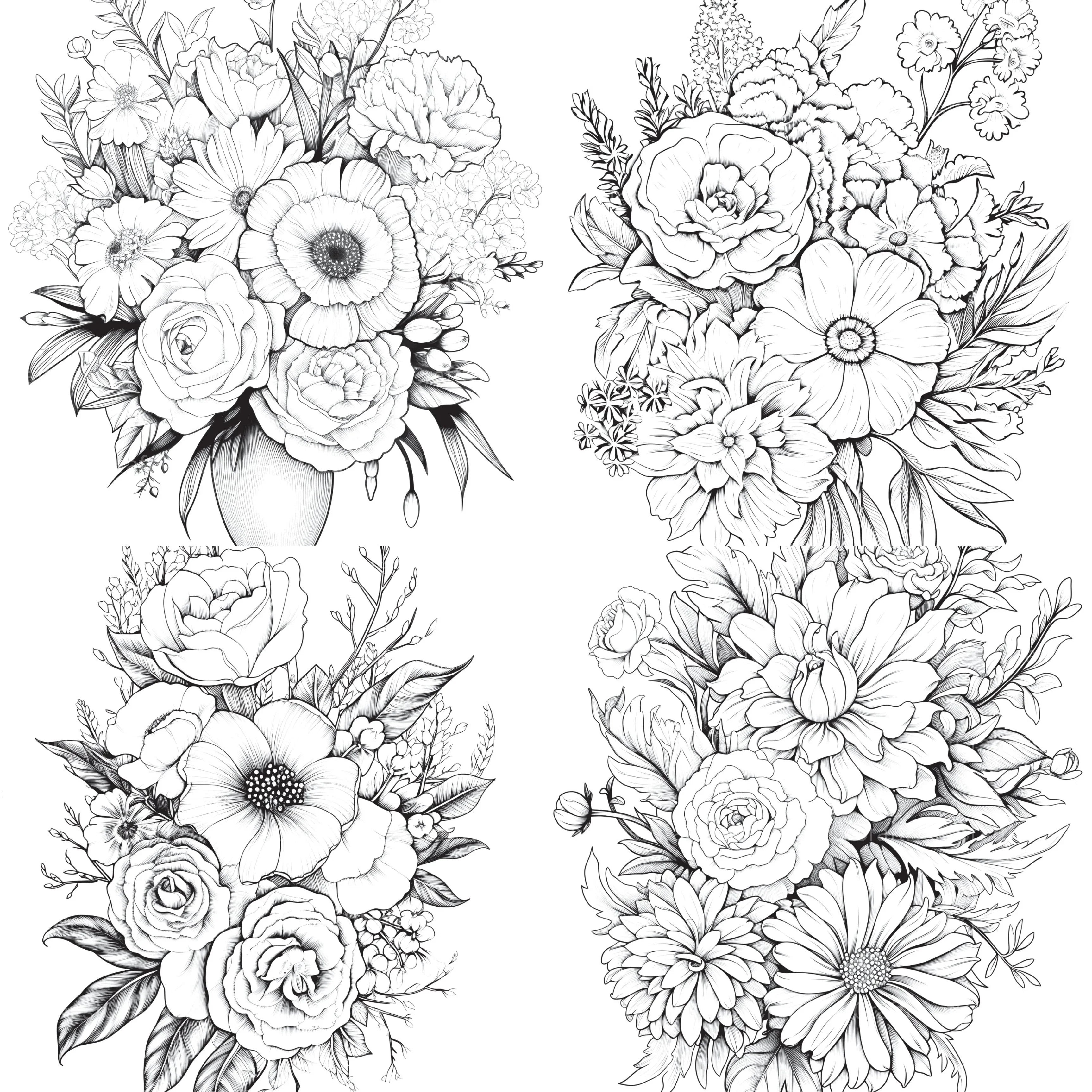 Flower Coloring Book 2 - CraftNest - Digital Crafting and Art