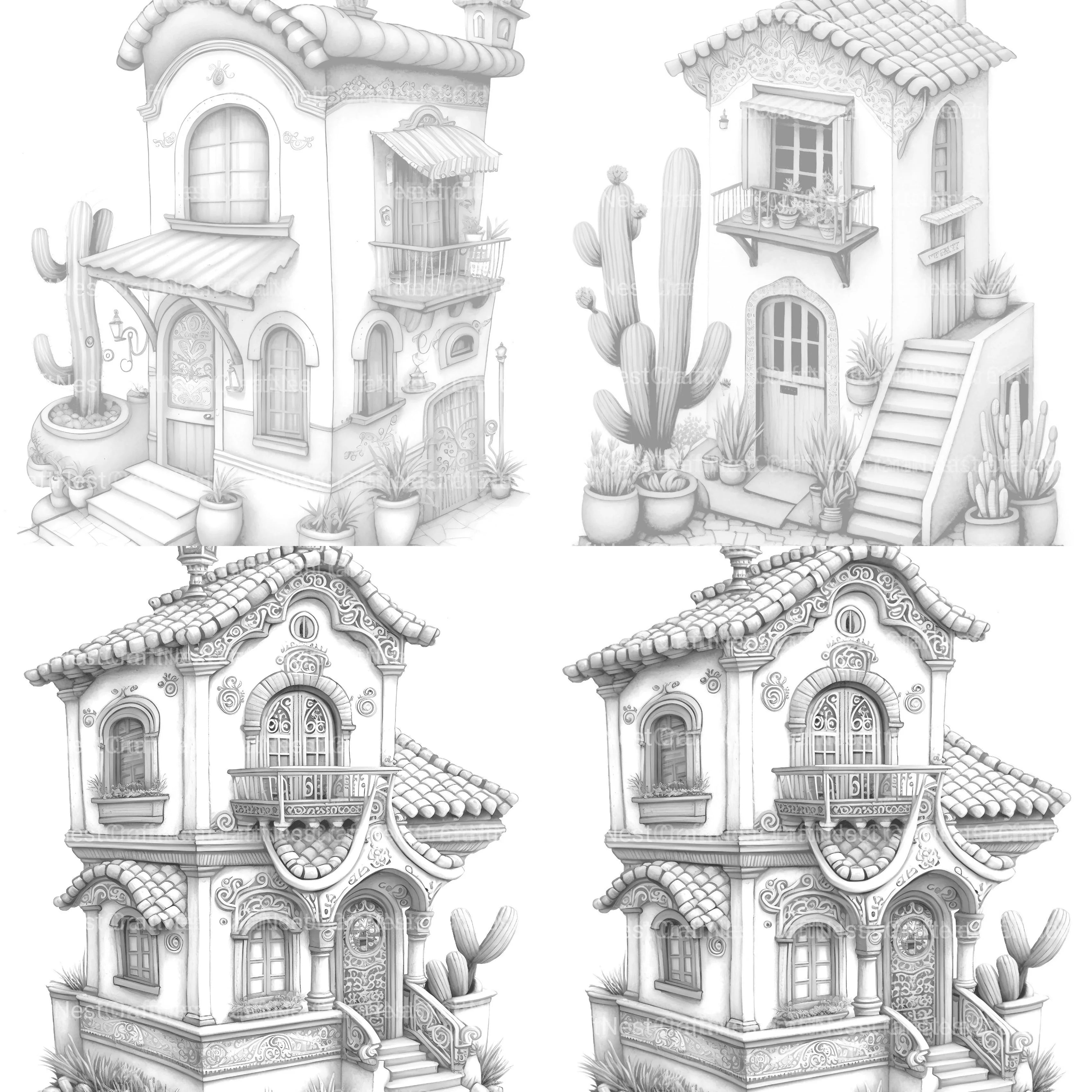 Mexican Tiny House Coloring Book - CraftNest - Digital Crafting and Art