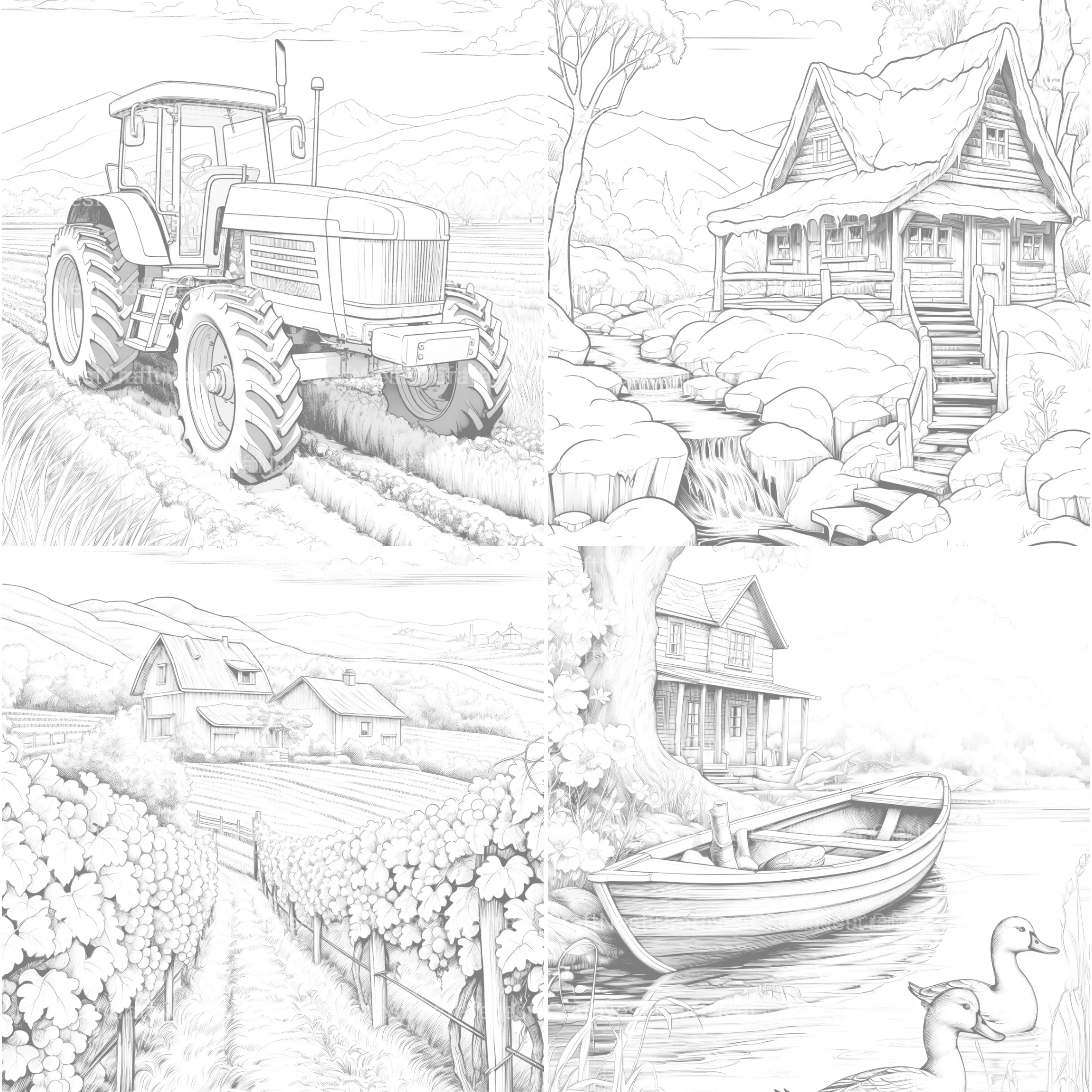 Country Life Coloring Book - CraftNest - Digital Crafting and Art