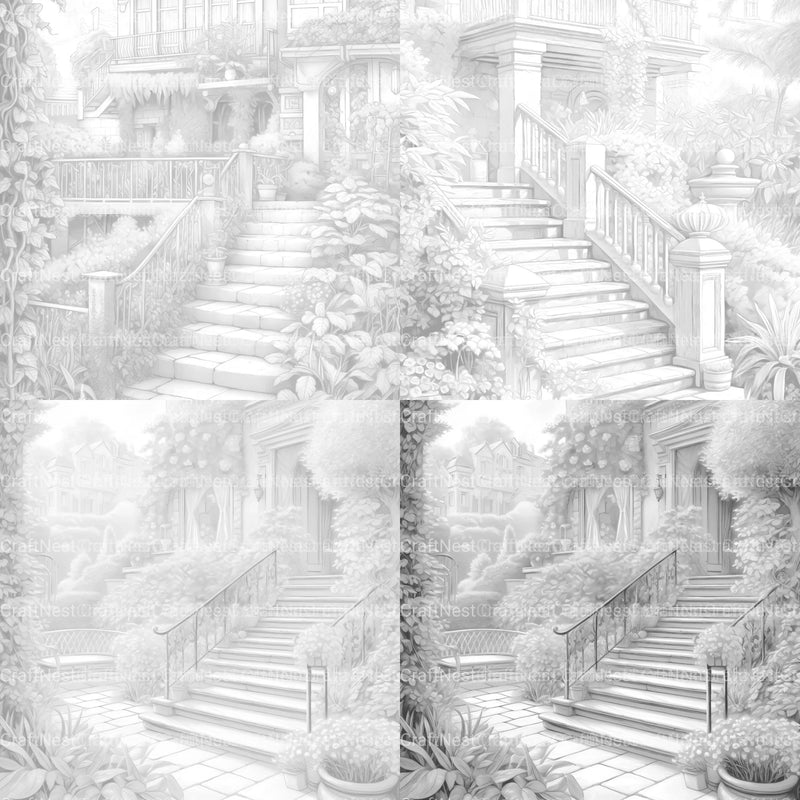 Garden Terrace Coloring Book - CraftNest - Digital Crafting and Art