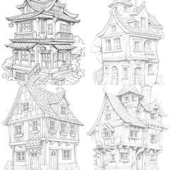 Mixed Tiny House Coloring Book - CraftNest - Digital Crafting and Art