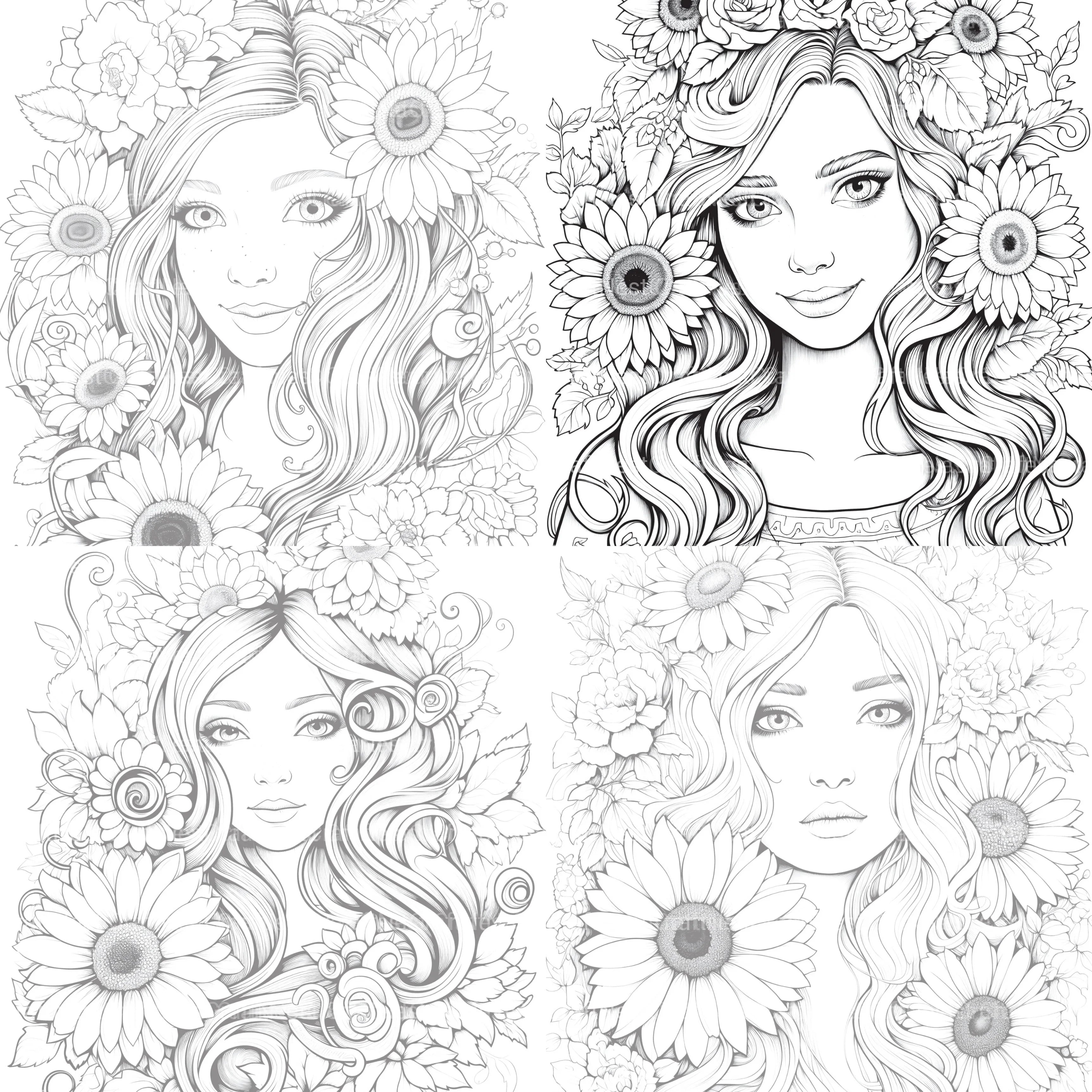 Venetian Carnival Woman Coloring Book - CraftNest - Digital Crafting and Art