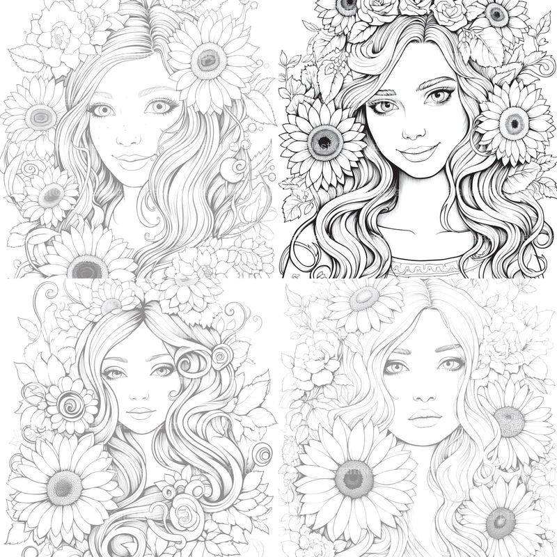 Venetian Carnival Woman Coloring Book - CraftNest - Digital Crafting and Art