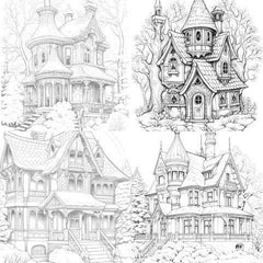 Winter Houses Coloring Book - CraftNest - Digital Crafting and Art