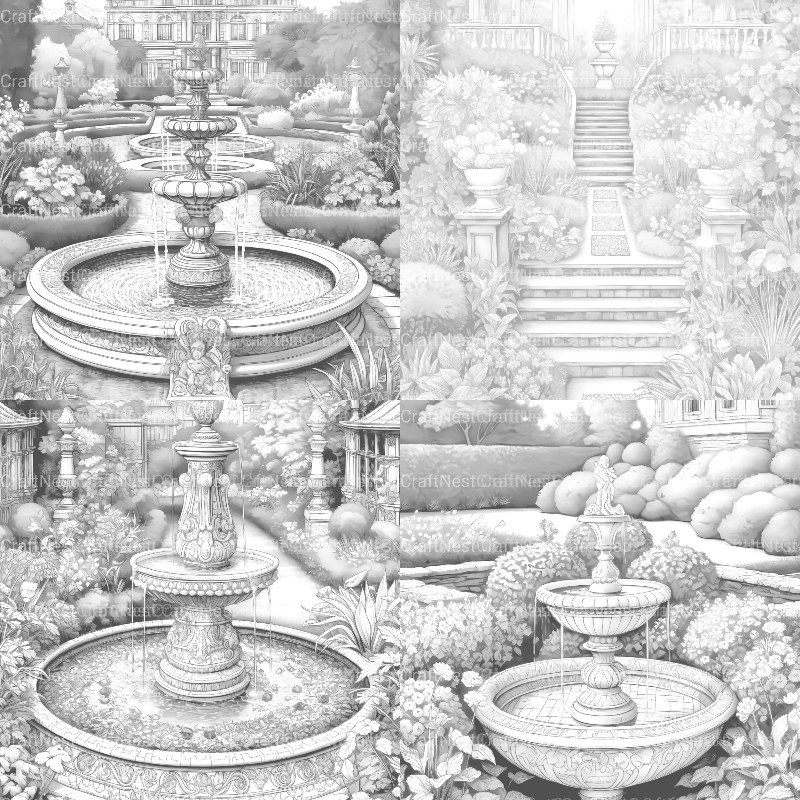 Formal Garden Coloring Book - CraftNest - Digital Crafting and Art