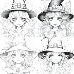 Cute Witch Coloring Book - CraftNest - Digital Crafting and Art