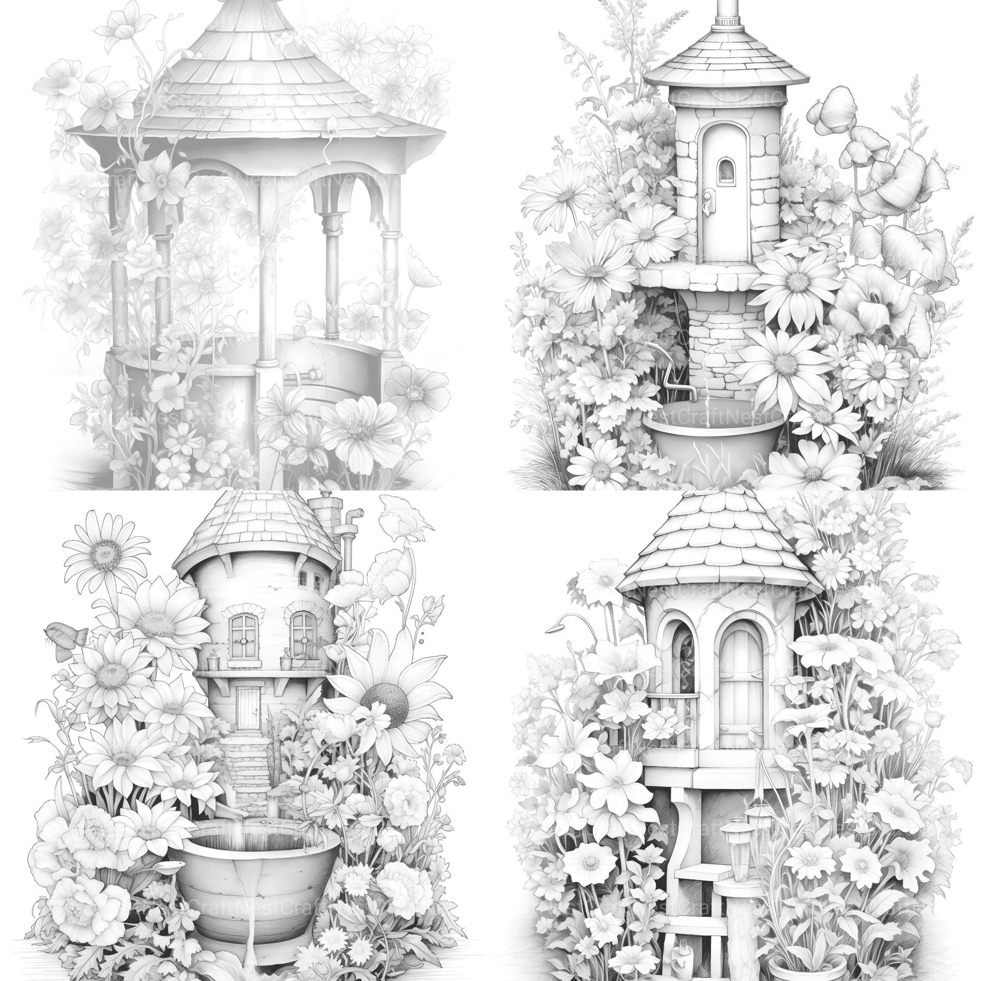 Wishing Well Coloring Book - CraftNest - Digital Crafting and Art