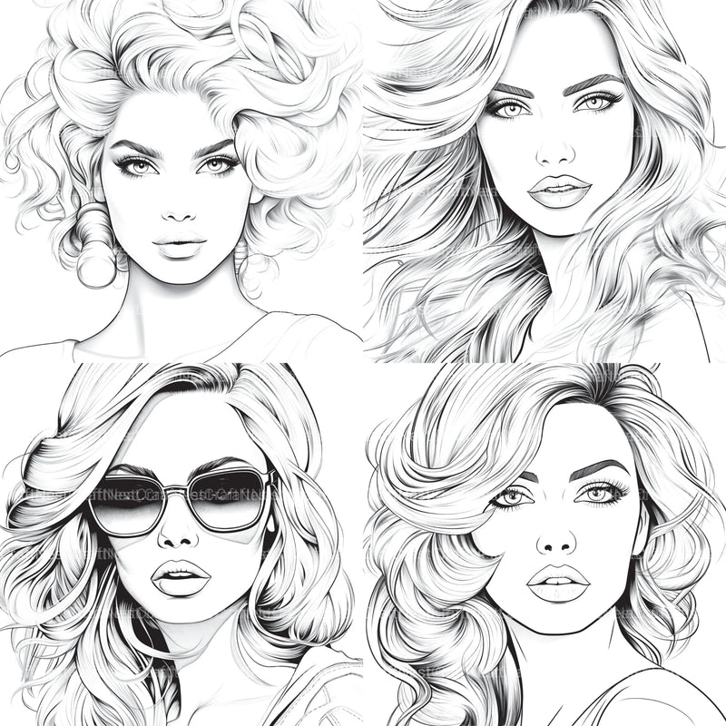 Beautiful Women Coloring Book - CraftNest - Digital Crafting and Art