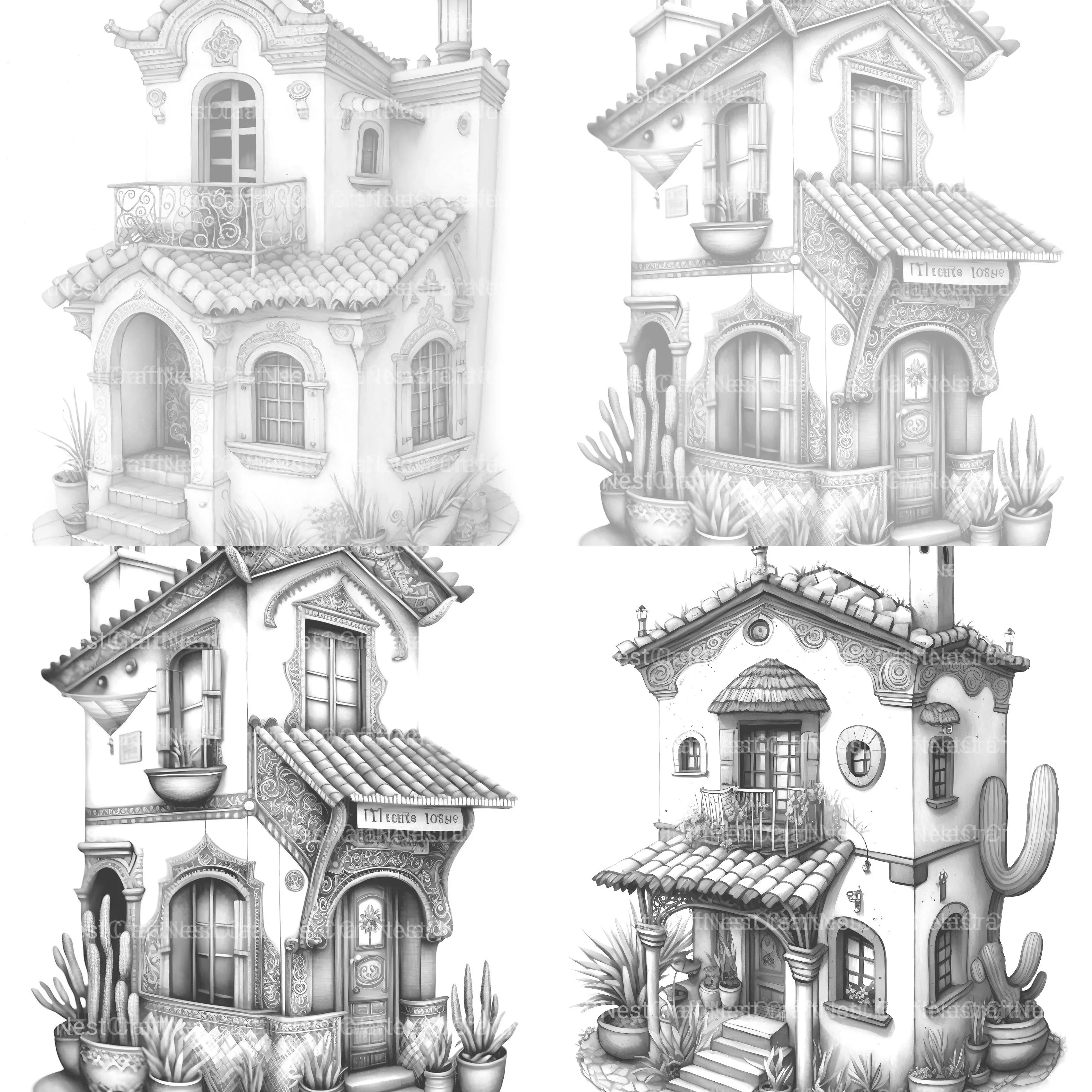 Mexican Tiny House Coloring Book - CraftNest - Digital Crafting and Art
