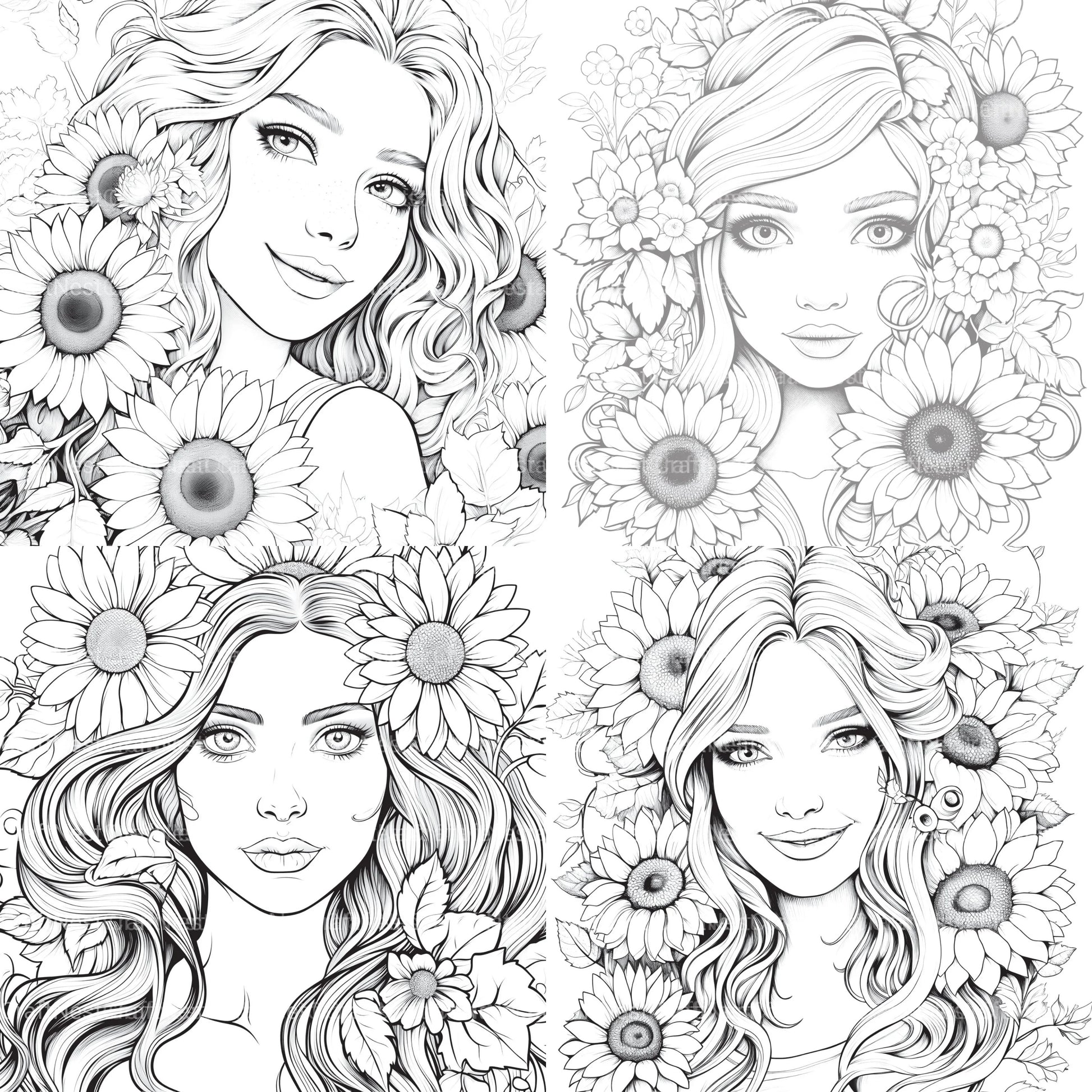 Venetian Carnival Woman Coloring Book - CraftNest - Digital Crafting and Art