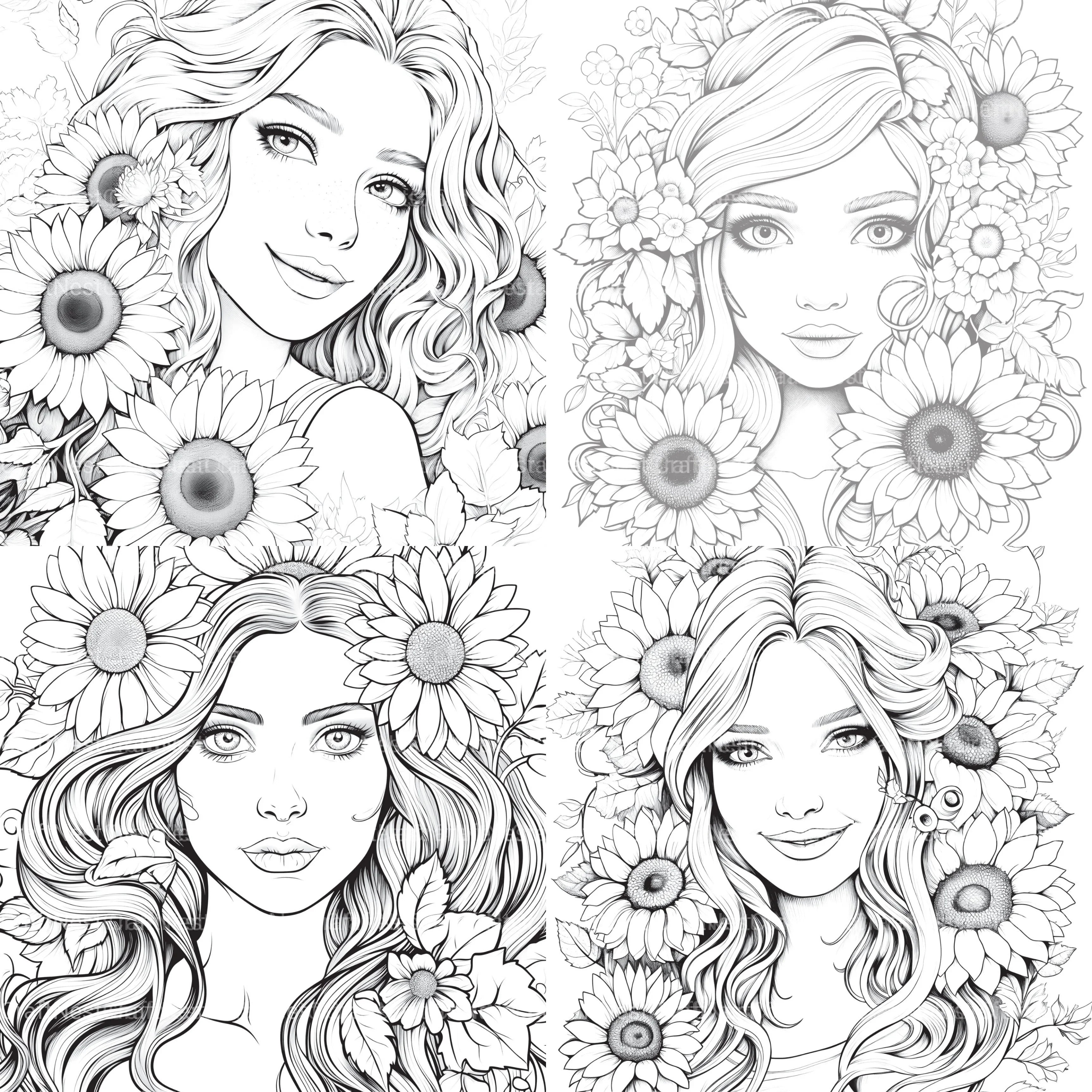 Venetian Carnival Woman Coloring Book - CraftNest - Digital Crafting and Art