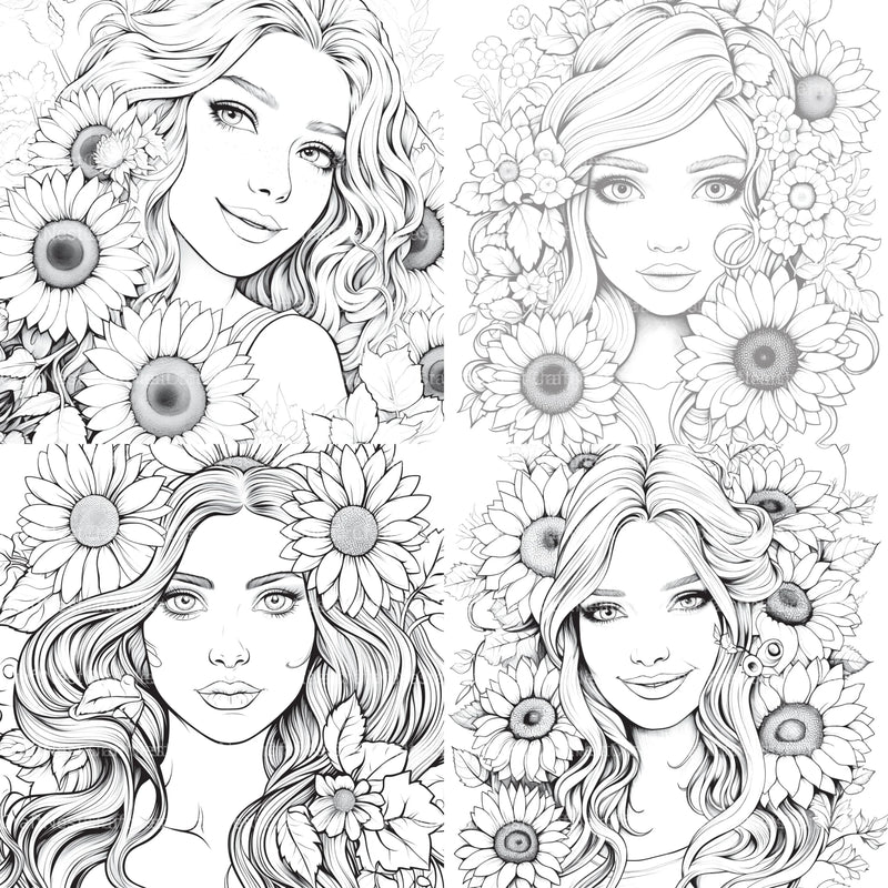 Venetian Carnival Woman Coloring Book - CraftNest - Digital Crafting and Art