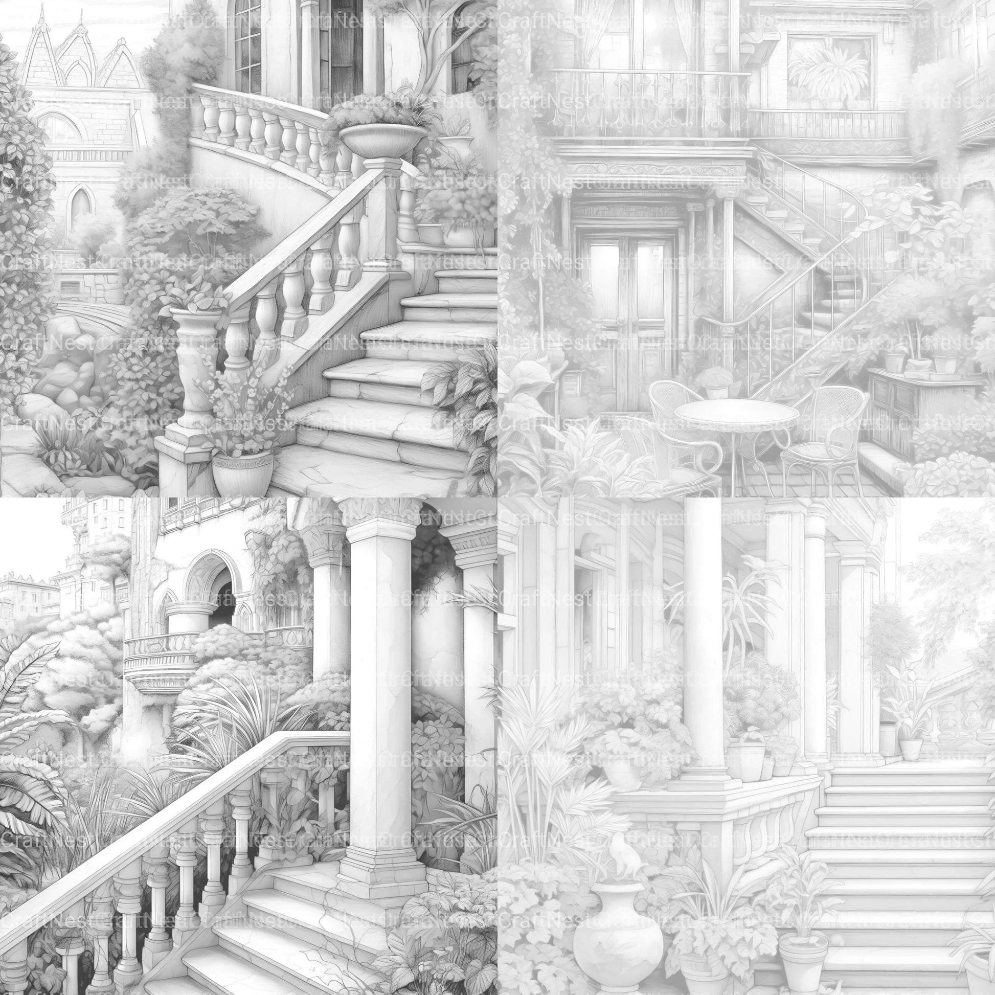Garden Terrace Coloring Book - CraftNest - Digital Crafting and Art
