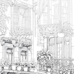 Mediterranean Windows Coloring Book - CraftNest - Digital Crafting and Art