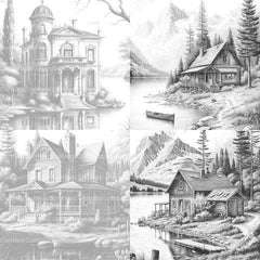 Lake Houses Coloring Book - CraftNest - Digital Crafting and Art