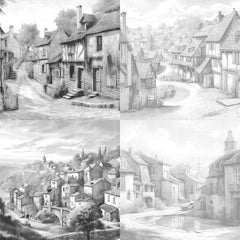 French Village Coloring Book - CraftNest - Digital Crafting and Art