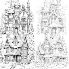 Winter Houses Coloring Book - CraftNest - Digital Crafting and Art