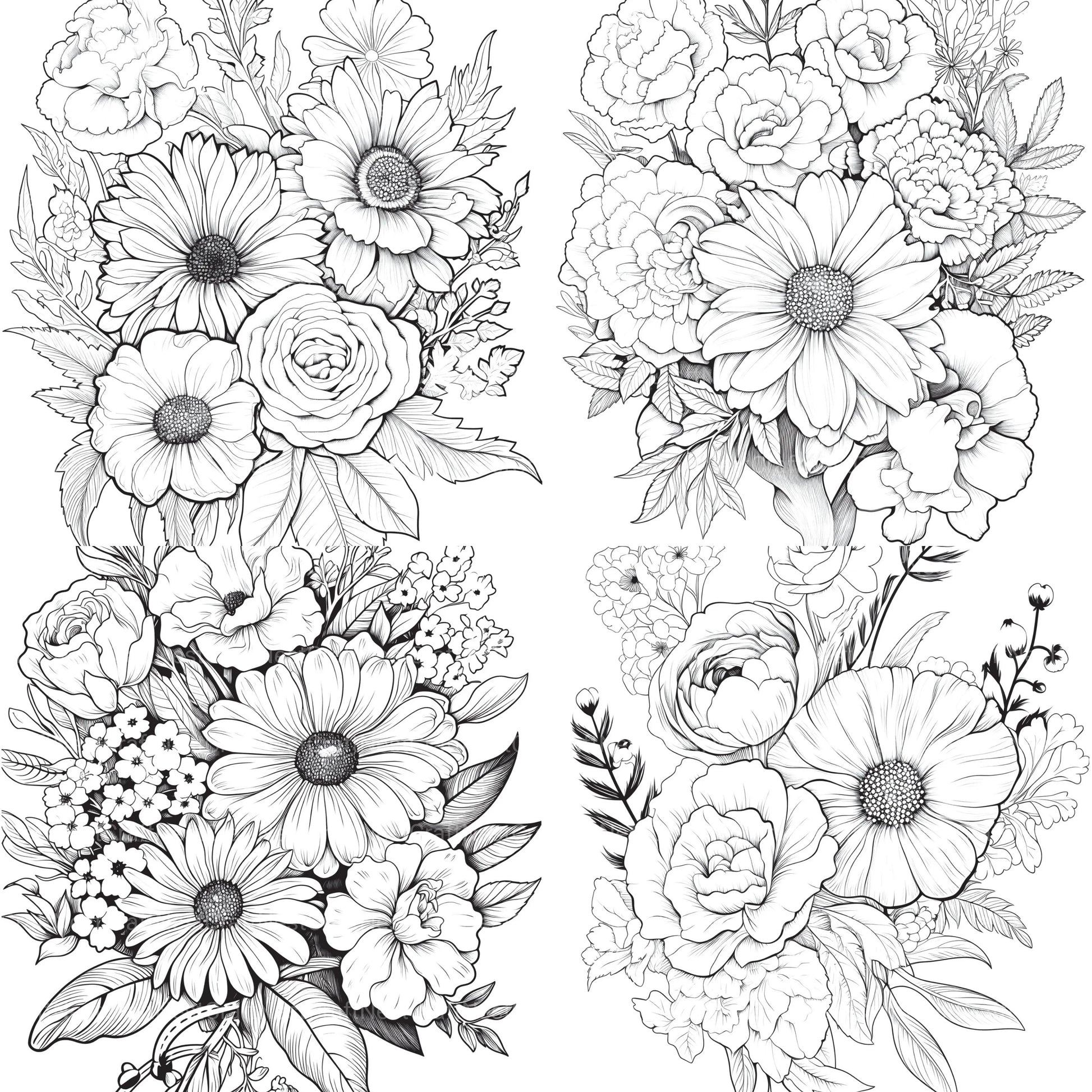 Flower Coloring Book 2 - CraftNest - Digital Crafting and Art