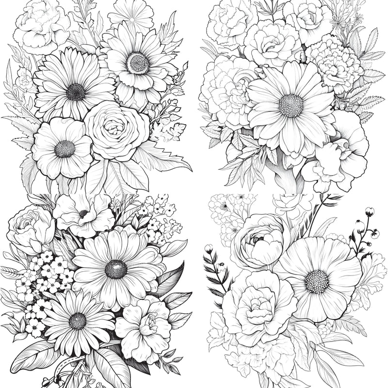 Flower Coloring Book 2 - CraftNest - Digital Crafting and Art
