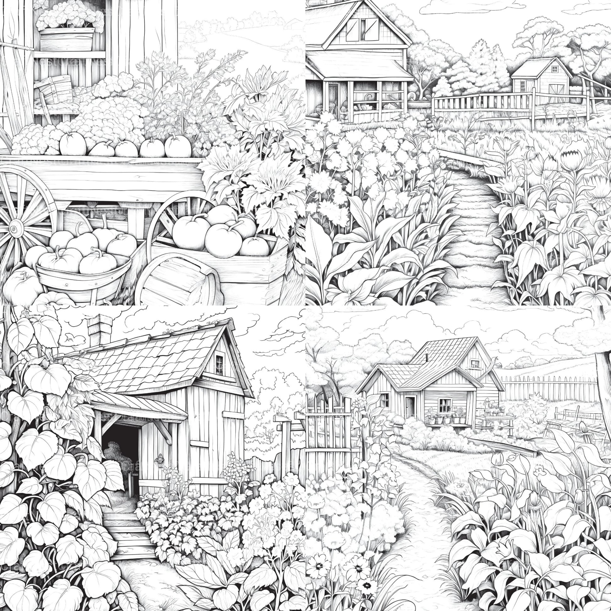 Farmers Garden Coloring Book 2 - CraftNest - Digital Crafting and Art