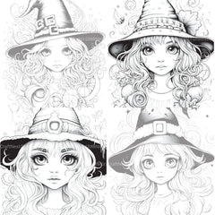Cute Witch Coloring Book - CraftNest - Digital Crafting and Art