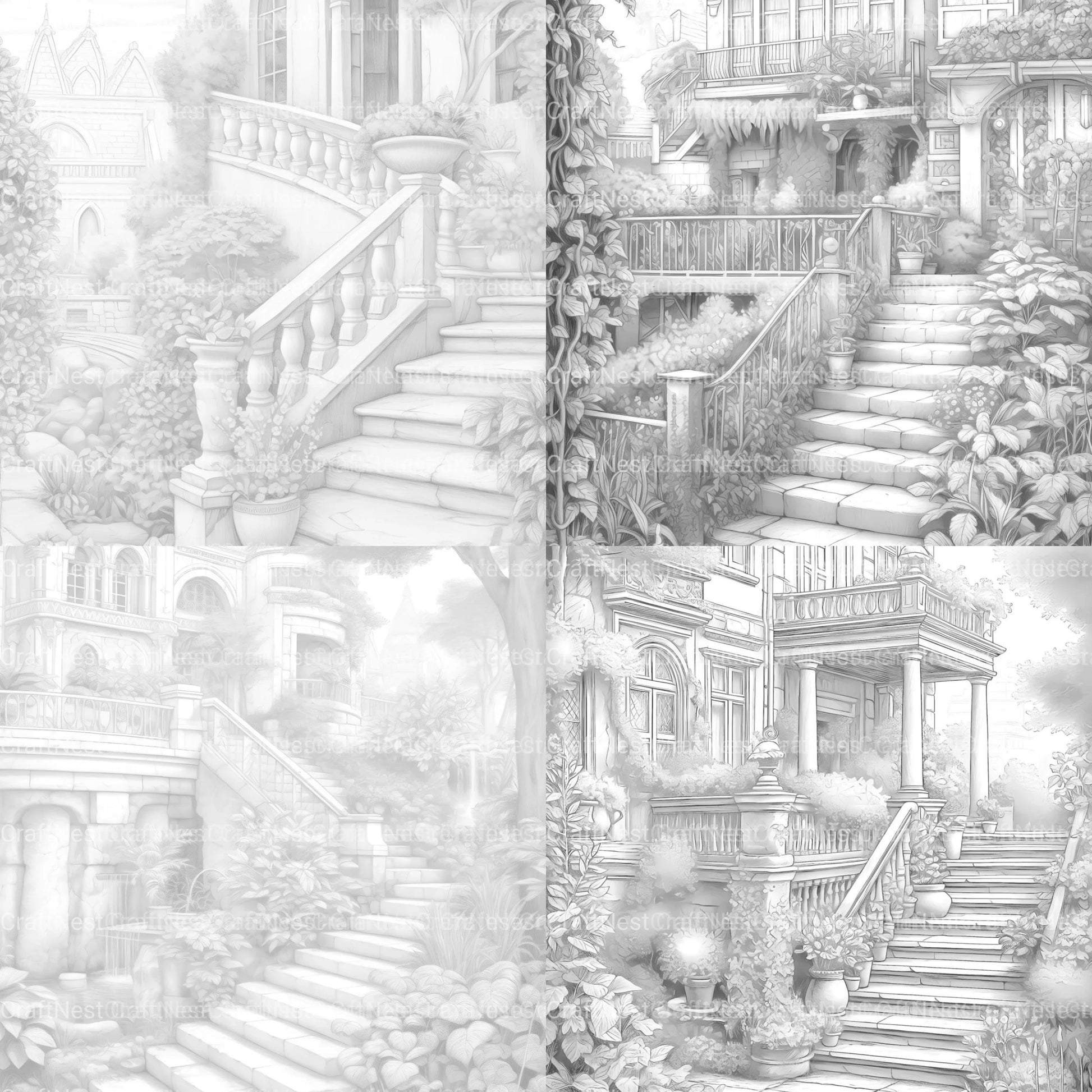 Garden Terrace Coloring Book - CraftNest - Digital Crafting and Art
