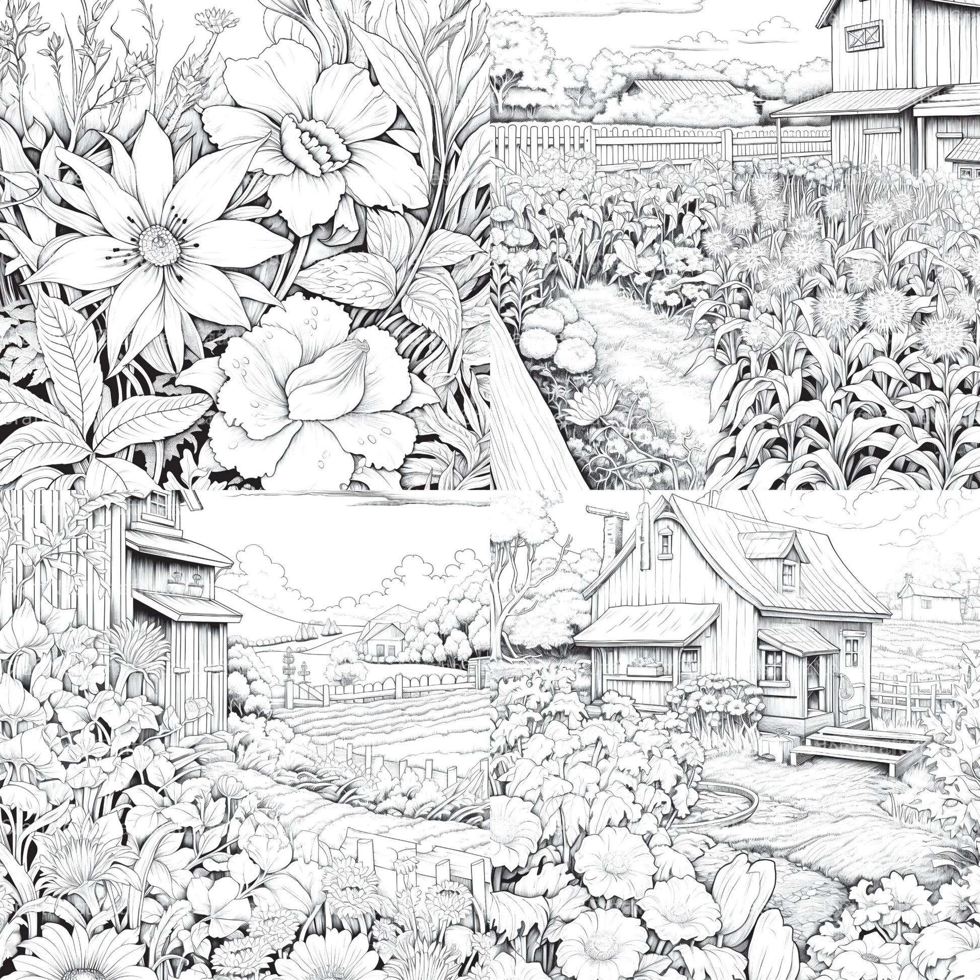 Farmers Garden Coloring Book 2 - CraftNest - Digital Crafting and Art