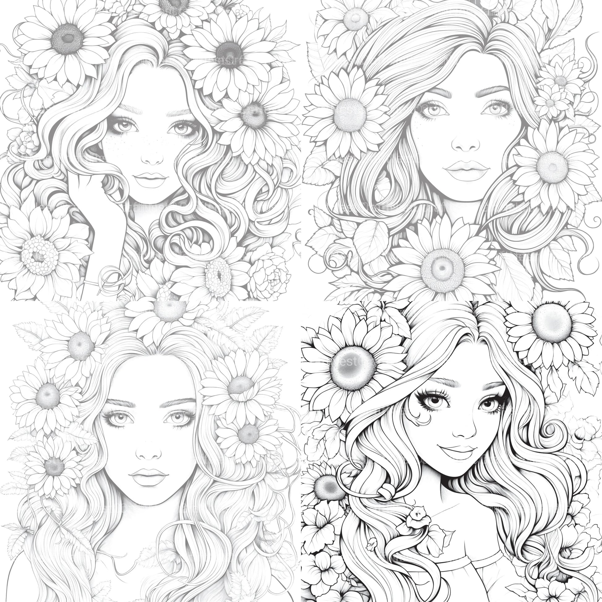 Venetian Carnival Woman Coloring Book - CraftNest - Digital Crafting and Art