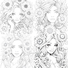 Venetian Carnival Woman Coloring Book - CraftNest - Digital Crafting and Art