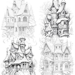 Winter Houses Coloring Book - CraftNest - Digital Crafting and Art