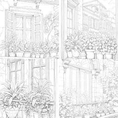 Mediterranean Windows Coloring Book - CraftNest - Digital Crafting and Art