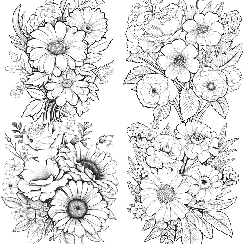 Flower Coloring Book 2 - CraftNest - Digital Crafting and Art