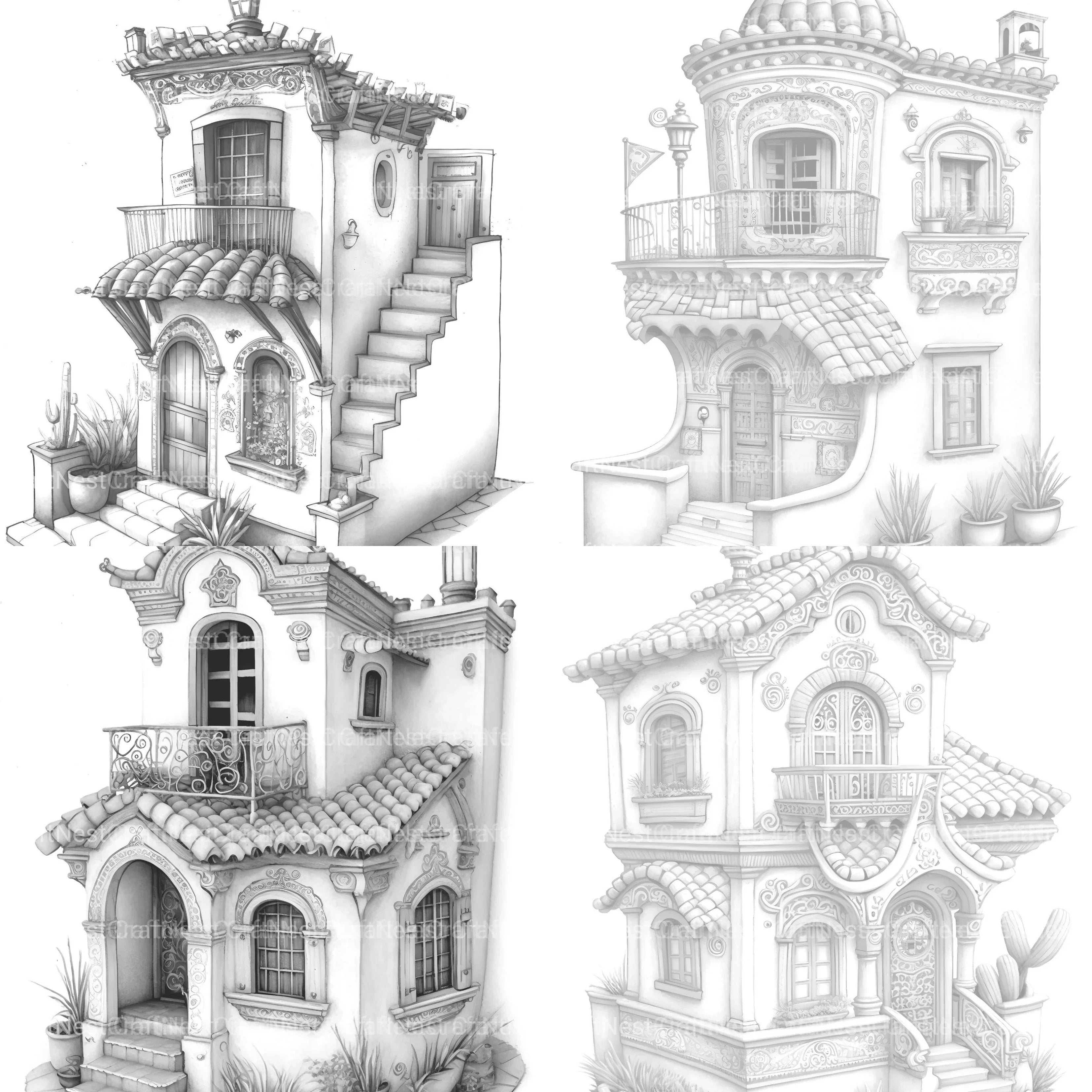 Mexican Tiny House Coloring Book - CraftNest - Digital Crafting and Art