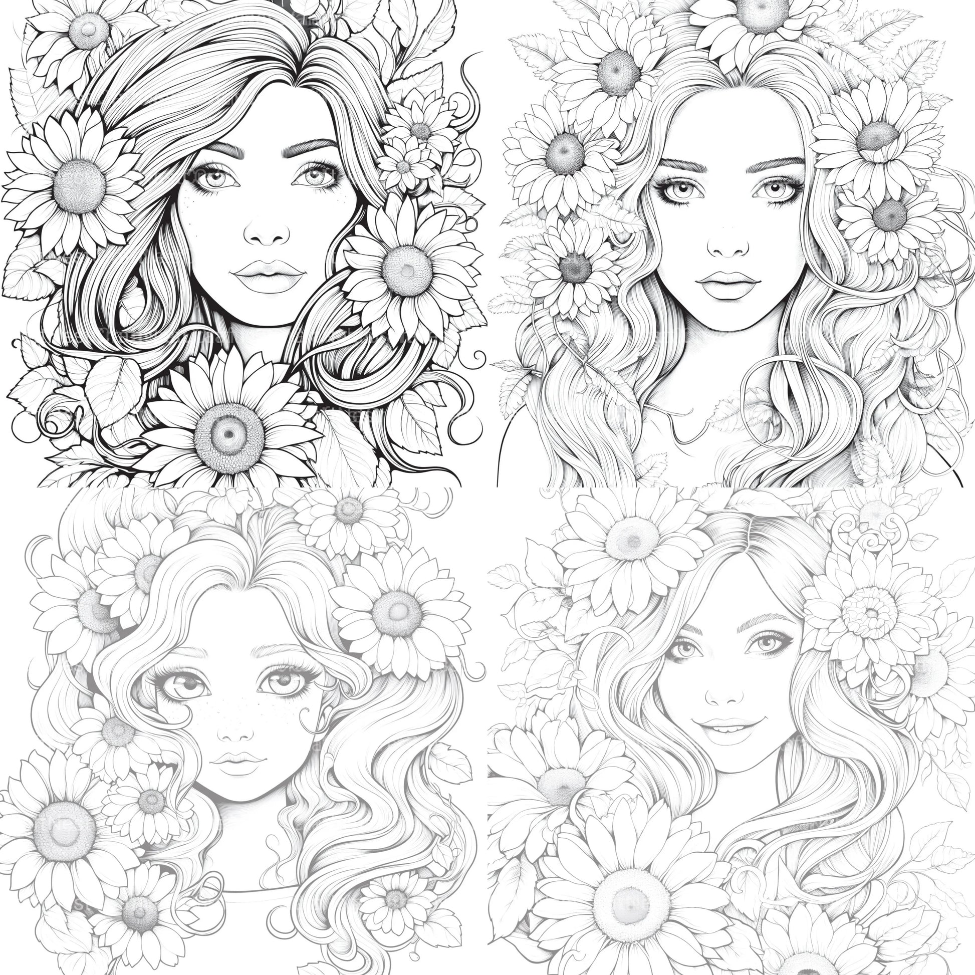 Venetian Carnival Woman Coloring Book - CraftNest - Digital Crafting and Art