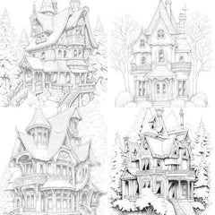 Winter Houses Coloring Book - CraftNest - Digital Crafting and Art