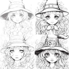 Cute Witch Coloring Book - CraftNest - Digital Crafting and Art