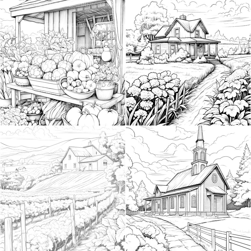 Country Life Coloring Book - CraftNest - Digital Crafting and Art